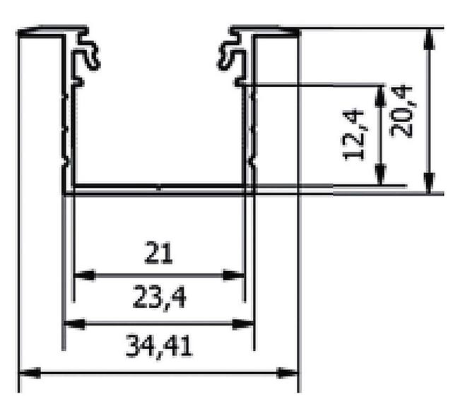 Profil WIRELI LINEA-IN 20  EF/TY bílá, 2m (metráž)