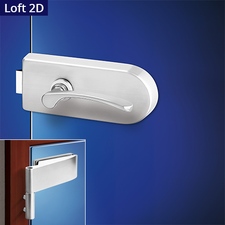 Jana Loft kování na skleněné dveře OV + 2D matný nikl