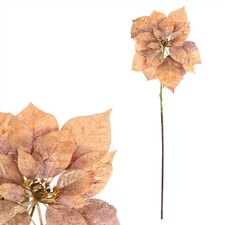 Poinsécie, vánoční růže - umělý květ na stonku, barva zlatá