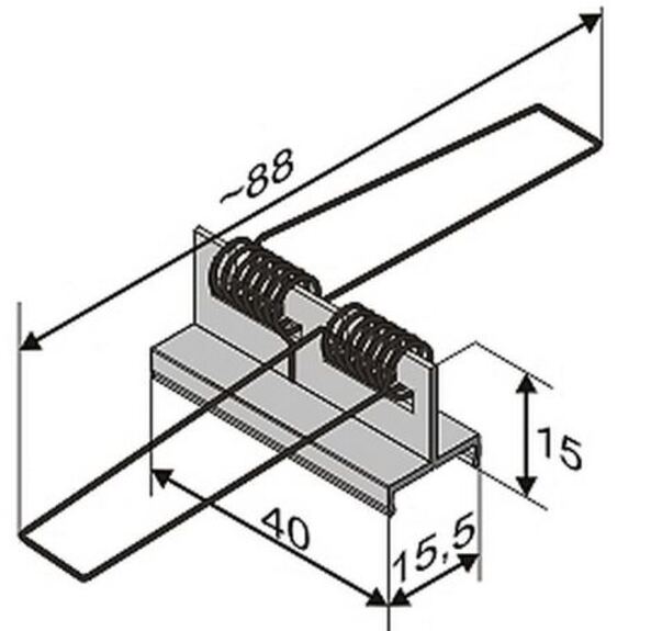 Montážní úchyt X s pružinou do sádrokartonu, hliník, pár