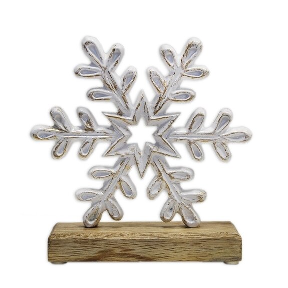 Vločka dřevo/keramika pr.17,5cm