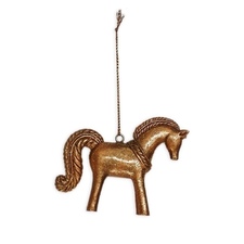 Kůň polyston závěs 8cm zlatá