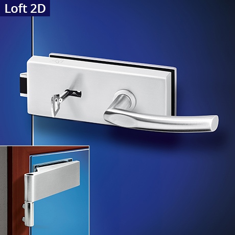 Ilsa Loft kování na skleněné dveře HR + 2D nerez