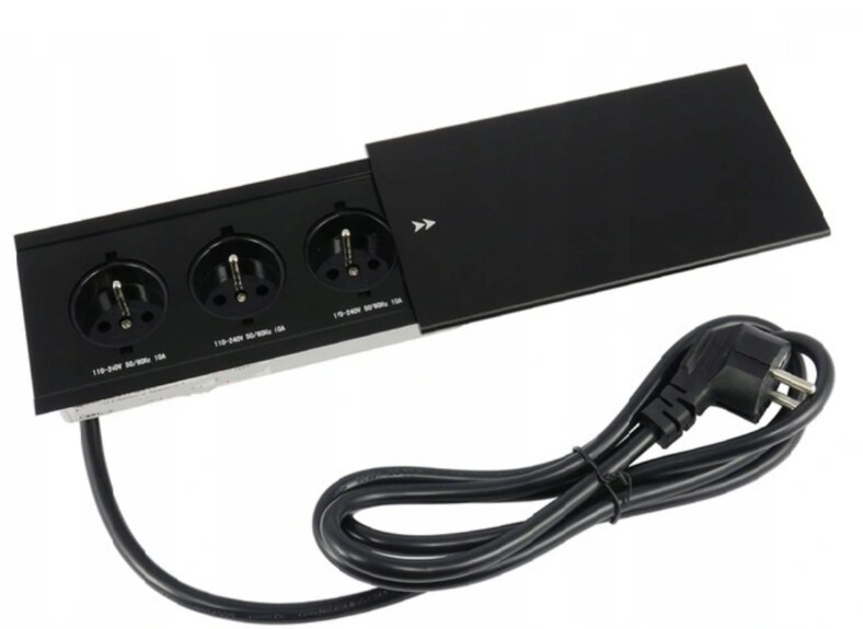 Zásuvka MODUL 3 x 230 V AC (10 A) černá