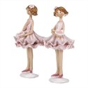 Dívka v sukni, mix 2 druhů, růžová barva, polyresin.