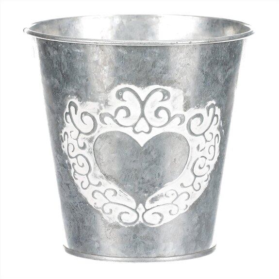 Obal kovový na květiny srdce