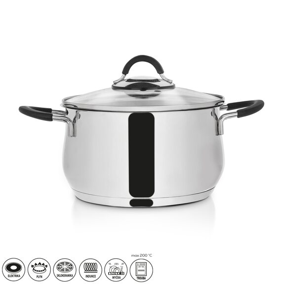 Kastrol nerez DALIE 3,3 l poklice sklo