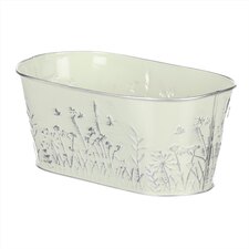 Obal na květiny kovový OK6352-GRN -truhlík - barva zelená.