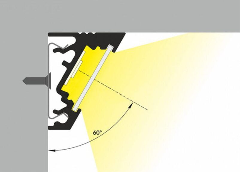 Profil WIRELI60 CORNER BC/UX černá anoda 2m (metráž)
