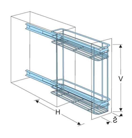 Plnovýsuvný dvojkoš boční Komfort s tlum. dovřením