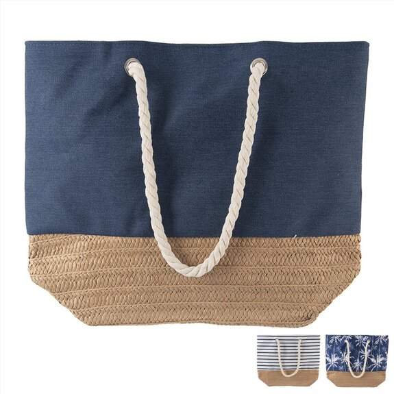 Taška plážová bavlna/juta 47x16 cm mix