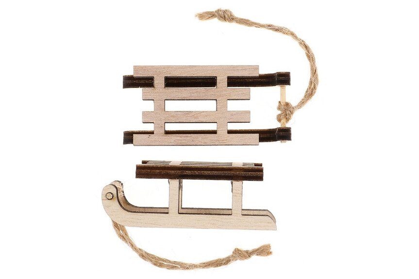 Sáňky ze dřeva AC7154 k zavěšení