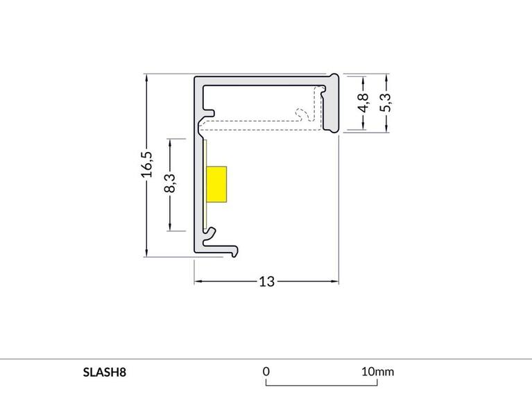 Profil WIRELI SLASH8 opal plast, 2m (metráž)