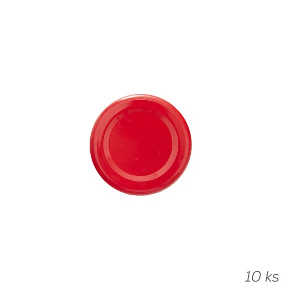 Víčko kov 43 červená 10 ks pro 129709, 129729, 126576, 126582, 143787
