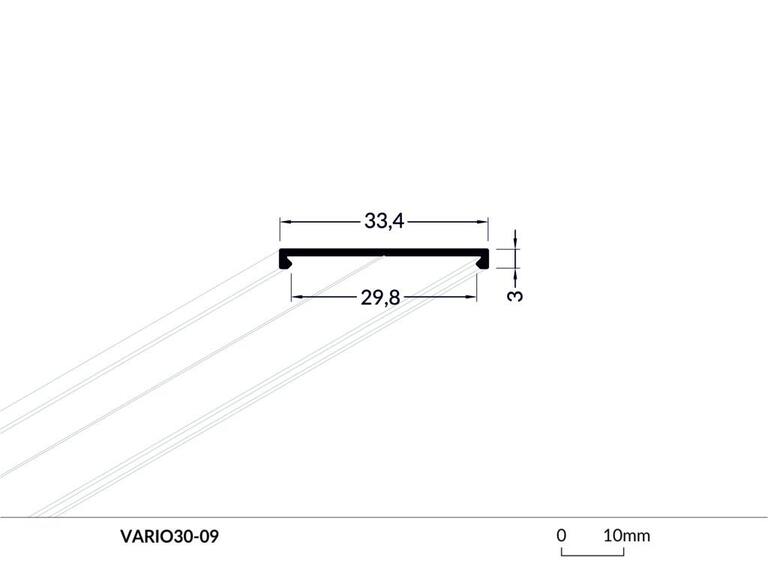Profil WIRELI VARIO30-09 bílý lak, 2m (metráž) - záklopka profilu