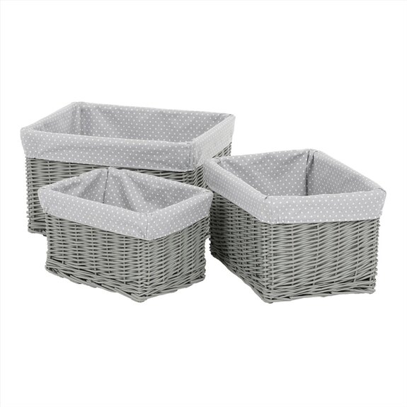 Koš proutěný regálový, sada 3ks