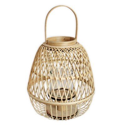 Lucerna proutí/sklo/kov 39cm natural