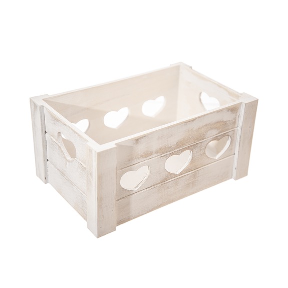 Bedýnka dřevo dekorace SRDCE 28x18x14 cm