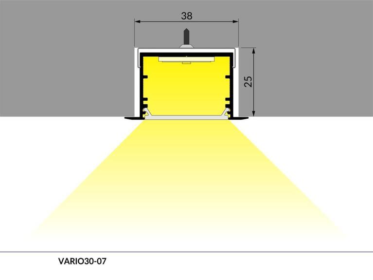 Profil WIRELI VARIO30-07 černý elox, 2m (metráž)
