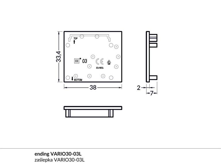 Koncovka WIRELI VARIO30-03 bílá, pár