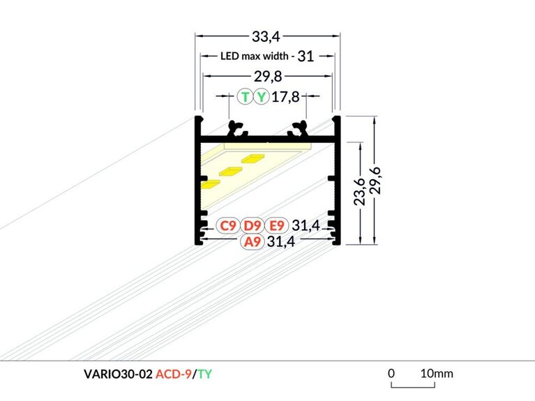 Profil WIRELI VARIO30-02 bílý lak, 2m (metráž)