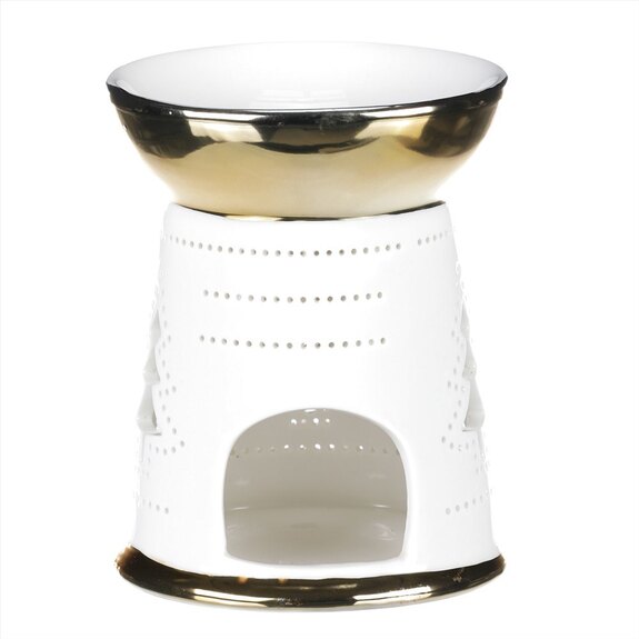 Aroma lampa, porcelánová. Zlato-bílá barva.