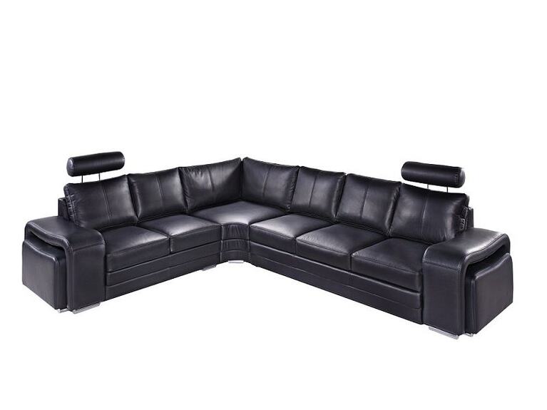 Kožená sedací souprava Endy pravá černá