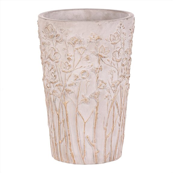 Váza betonová - obal na květiny, barva šedá