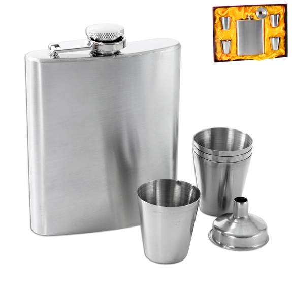 Láhev kapesní nerez 0,21 l sada