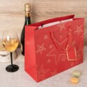 Taška papír dárková hvězda 31x12x26 cm červená