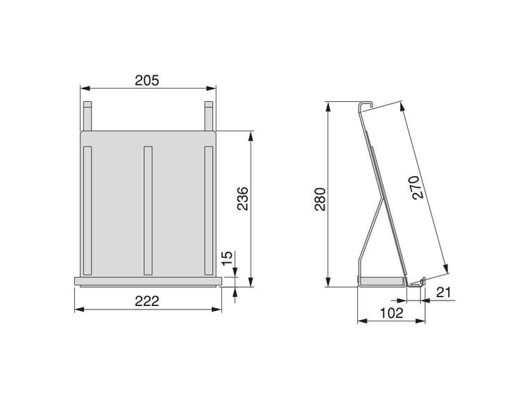 Závěsná police Titane na tablet / knihu, 222x102x280 mm, antracit