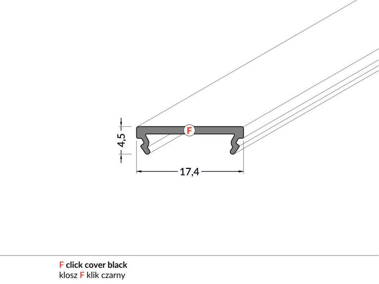 Difuzor WIRELI F KLIP ČERNÝ 2m (metráž)