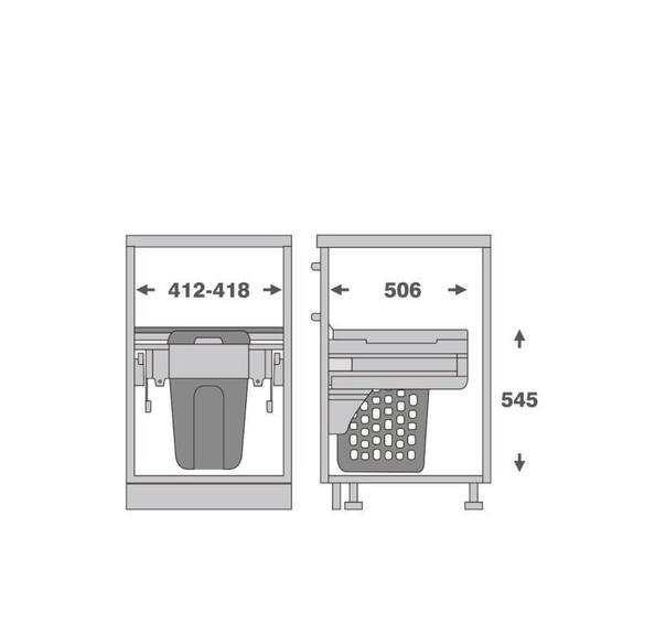 Prádelní koš Elegance, 48 l, 412-418x506x545 mm, bílý plast