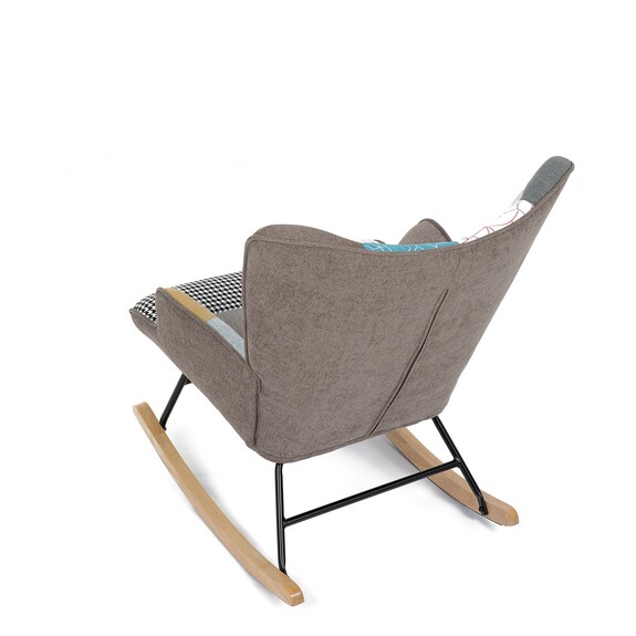 Křeslo houpací AK-374 PW2 potah patchwork látka