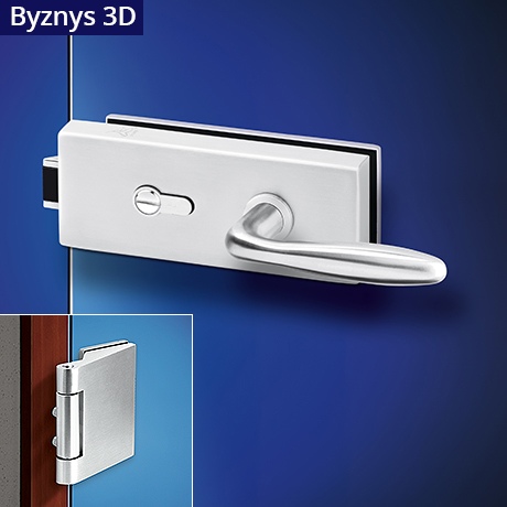 Cina Byznys kování na skleněné dveře HR + 3D nerez