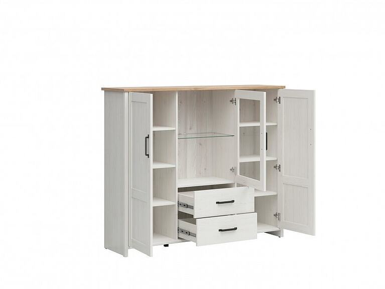 Vitrína LOKSA REG2D1W2S  borovice bílá anderson