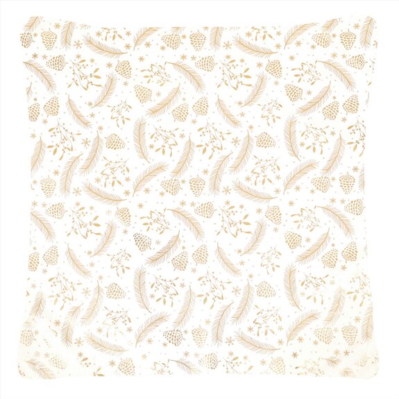 Polštář sametový s výplní - zlatý vánoční vzor, 100% polyester, 45 x 45 cm