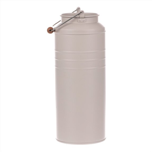 Váza kovová, šedivá barva.