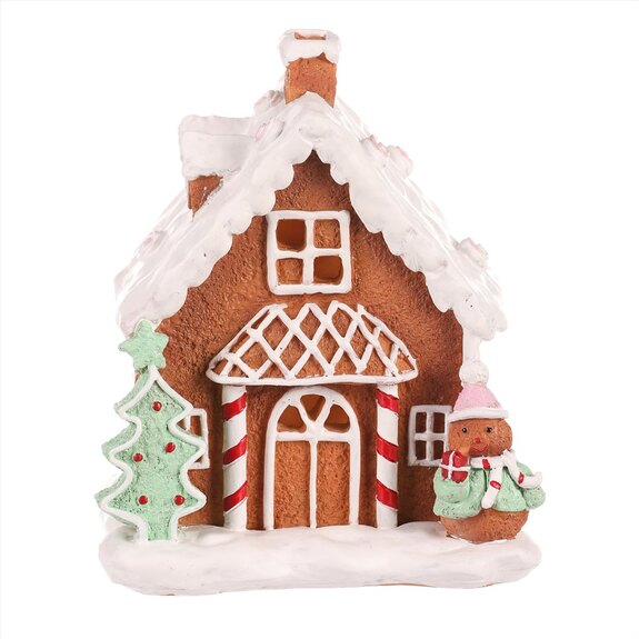 Perníkový domeček - zdobený, polyresin, LED osvětlení uvnitř