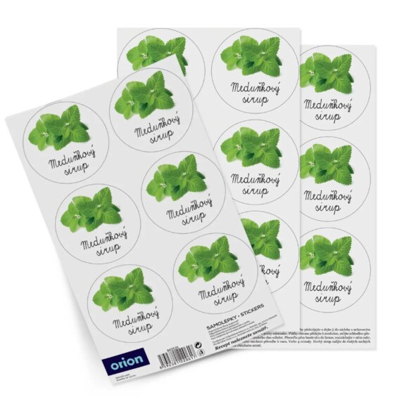 Samolepky na láhve Meduňkový sirup 18 CZ