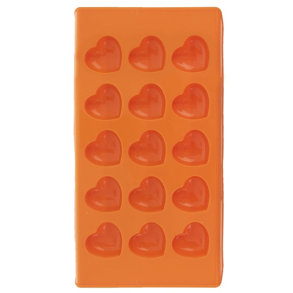 Forma silikon čokoláda srdce 15 oranžová