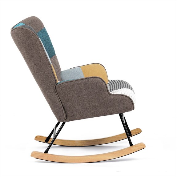 Křeslo houpací AK-374 PW2 potah patchwork látka