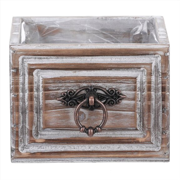 Šuplík dřevěný - obal na květiny, barva přírodní