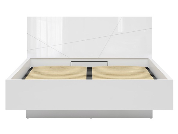 FORN LOZ/160/B S ROŠTEM bez matrace bílý lesk