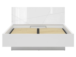 FORN LOZ/160/B S ROŠTEM bez matrace bílý lesk