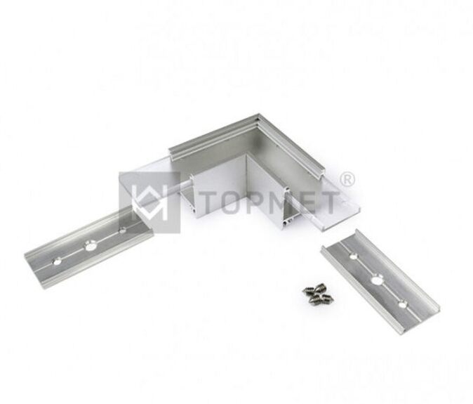 Spojka rohová WIRELI LINEA20 - 90° hliník anoda, ks