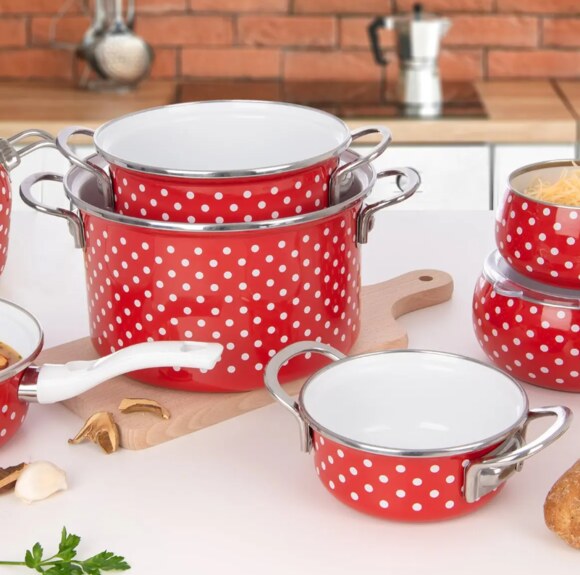 Kastrol smalt TEČKA Lem 0,65 l