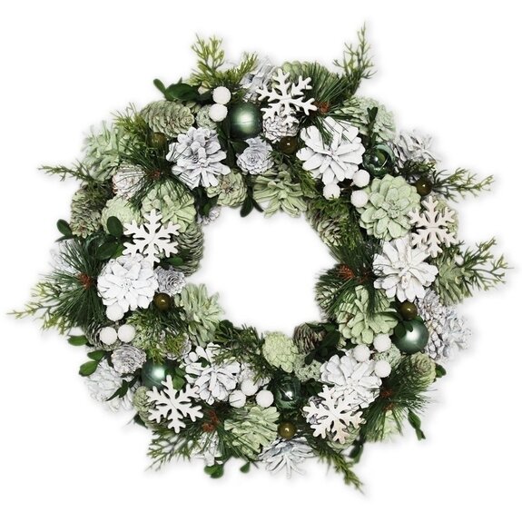 Věnec vánoční pvc pr.34cm zelená