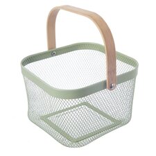 Košík kov/bambus GREENISH 27x24,5x16,5 cm