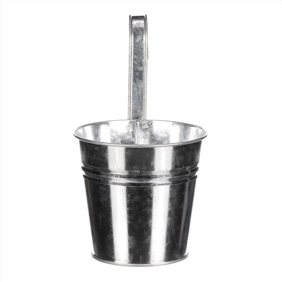 Obal na květiny - na pověšení, zinkový, stříbrná barva.